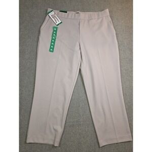 Hilary Radley Womens Slim Leg Cropped Pants Beige XL  26 In Inseam NWT 2172